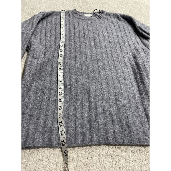 H&M Womens Sz Small Crew Neck Long Sleeve Ribbed Pullover Oversized Sweater Gray - Picture 4 of 12